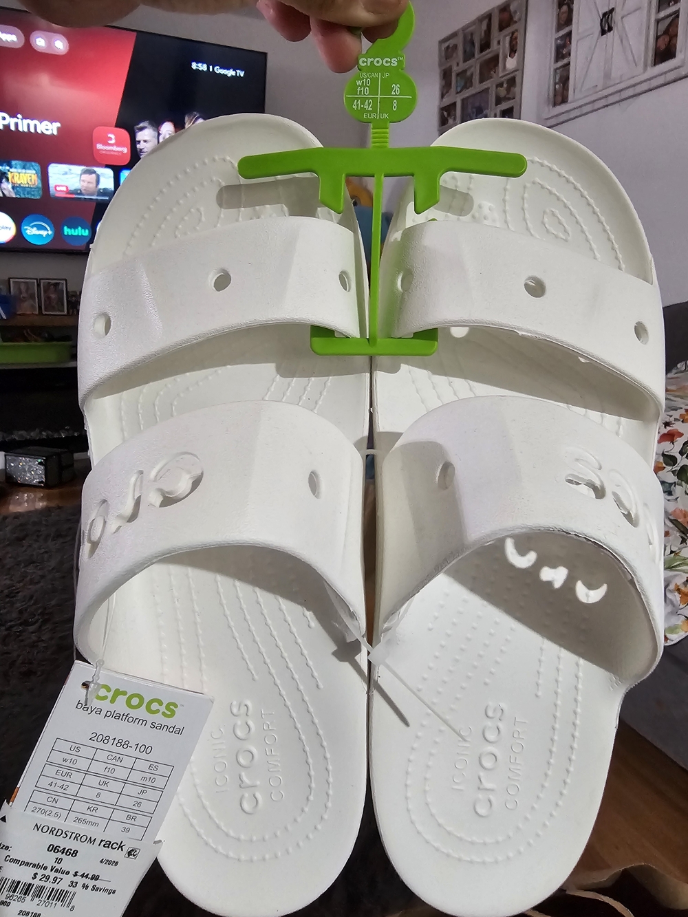 CROCS White Baya Platform Sandal